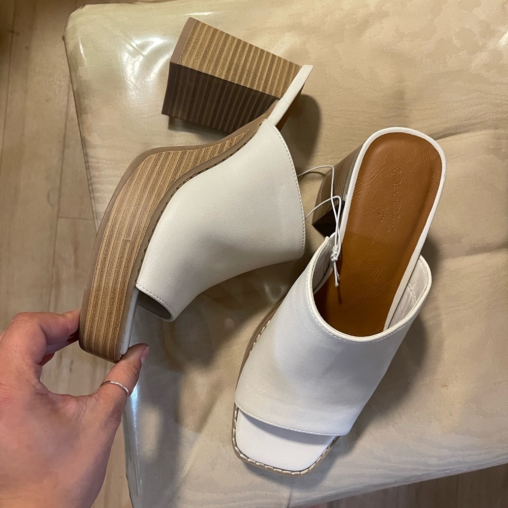 White Heeled Mules
